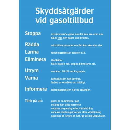 Skylt skyddsåtgärder vid gastillbud