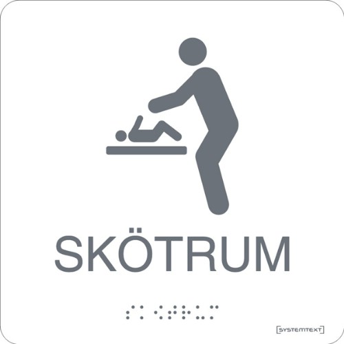 Skylt taktil skötrum