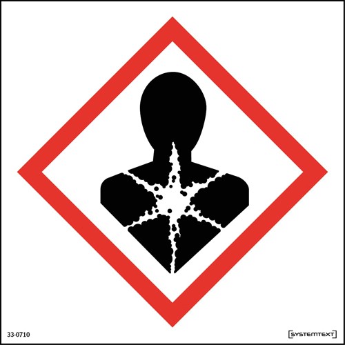Skylt CLP-symbol hälsofarliga ämnen