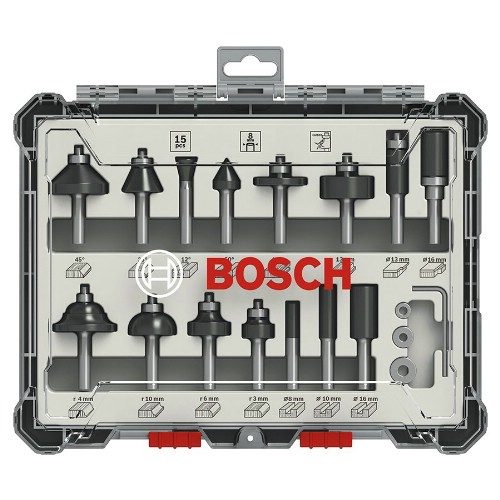 Frässats BOSCH HM 15 delar