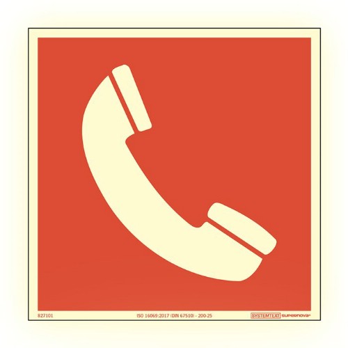 Skylt larmtelefon Supernova färgefterlysande